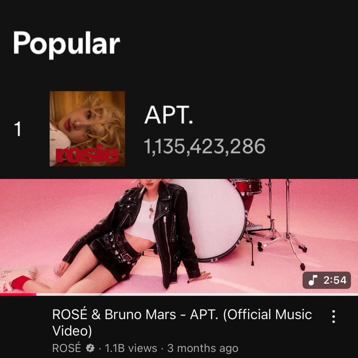 bponrepeat_1's tweet photo. The streams on spotify matching the views on youtube. APT. is truly the biggest kpop song in history. https://t.co/IRxTlUs6WO
