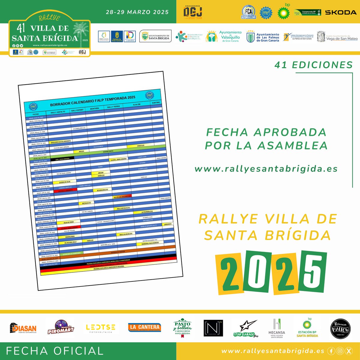 Calendario aprobado 2025