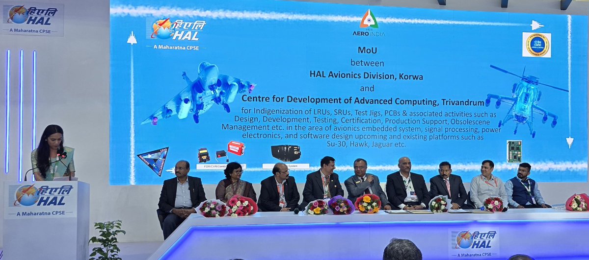 C-DAC India (@cdacindia) on Twitter photo Landmark moments for <a href="/cdacindia/">C-DAC India</a> at #AeroIndia2025🤝
C-DAC and <a href="/HALHQBLR/">HAL</a> inked five MoUs at <a href="/AeroIndiashow/">Aero India</a> 2025 at Bengaluru on February 12th, 2025, paving the way for advancements in #defense technology.
The MoU's encompass design, development, testing and certification of Landmark moments for <a href="/cdacindia/">C-DAC India</a> at #AeroIndia2025🤝
C-DAC and <a href="/HALHQBLR/">HAL</a> inked five MoUs at <a href="/AeroIndiashow/">Aero India</a> 2025 at Bengaluru on February 12th, 2025, paving the way for advancements in #defense technology.
The MoU's encompass design, development, testing and certification of