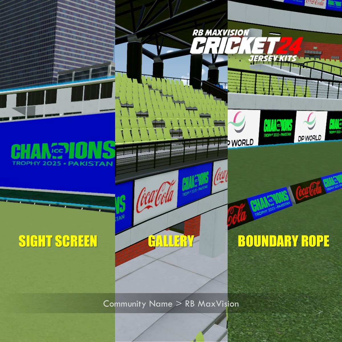 viomaxhome's tweet photo. #RBMaxVision | #Cricket24
ICC CHAMPIONS TROPHY 2025
Stadium Adboards
Community name > RB MaxVision
Logo name > ICC CT 2025 Logo
@AJMods99 @Amin90388Amin  @anmoljoshi099  @rahul_rants @SinghalRahul96 @Mohammed_Sherry  @Arunpra79048615 https://t.co/fPS8fnu7Aa