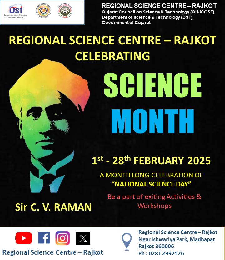 RSCRajkot's tweet photo. SCIENCE FRENZY ALERT! @RSCRajkot's #ScienceMonth celebrations are in full swing! It's a perfect opportunity to learn, explore & innovate! Stay tuned for the 3rd week of exciting #activities,#workshops & #scientificevents! #ScienceMonth #RSCRajkot #NCSTC. https://t.co/Z4Smg4k87m
