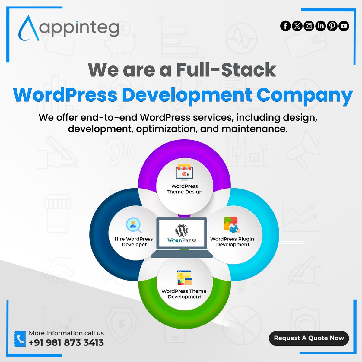 appinteg's tweet image. Appinteg is a leading full-stack WordPress development company, specializing in custom themes, plugins, and scalable solutions. 

#wordpress #wordpressdevelopment #wordpressdevelopmentcompany #fullstackdevelopment #hirewordpressdeveloper #hirewordpressdeveloperindia  #appinteg