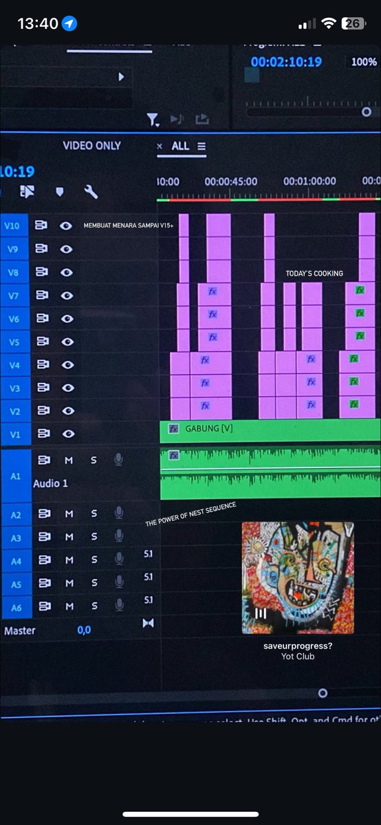 AnggiDity1408's tweet photo. Memasak &amp; membumbui sequence di adobe premiere
#editor a #videographer #lyfe #musicvideo #malang #yoman 
Klo dihiring juga ready 🫣🫴🏻 https://t.co/mL6oUNDSIY