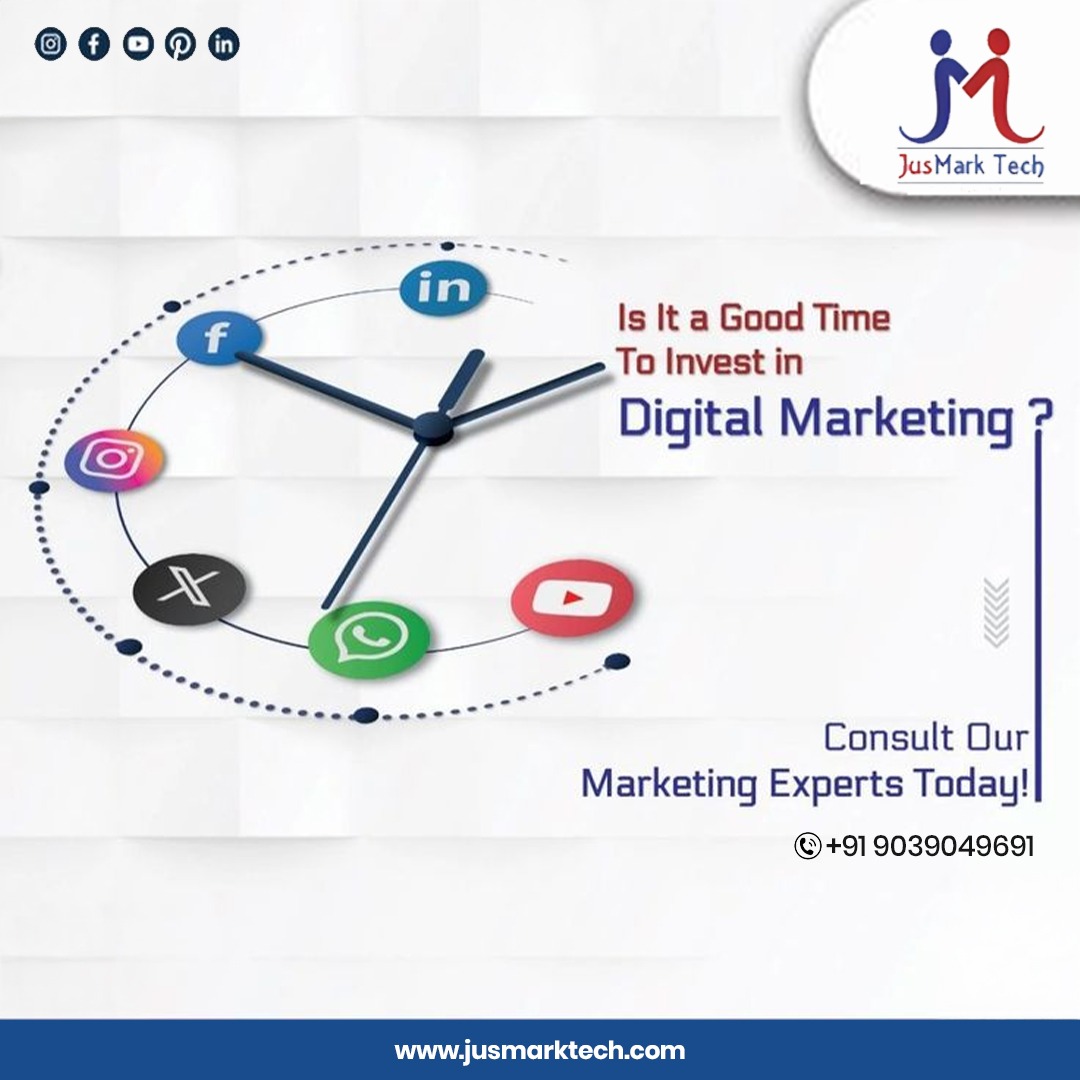 jusmarktech's tweet image. The best time to invest in digital marketing? Right NOW!

With more people online than ever, your business needs a strong digital presence. Whether you want more leads, better brand awareness, or increased sales—digital marketing can help you achieve it!