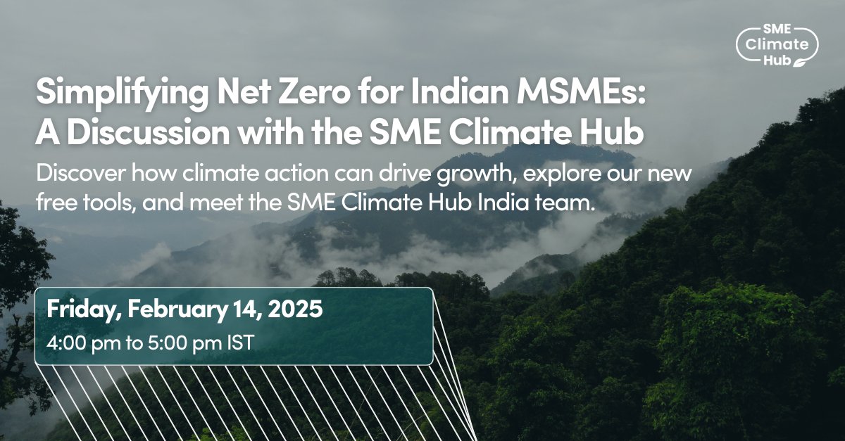 Are you an India-based small business that has already made the #SMEClimateCommitment? Then you should attend the Simplifying Net Zero for Indian MSMEs: A Discussion with the SME Climate Hub TOMORROW at 4:00pm IST. #IndianSMEs
