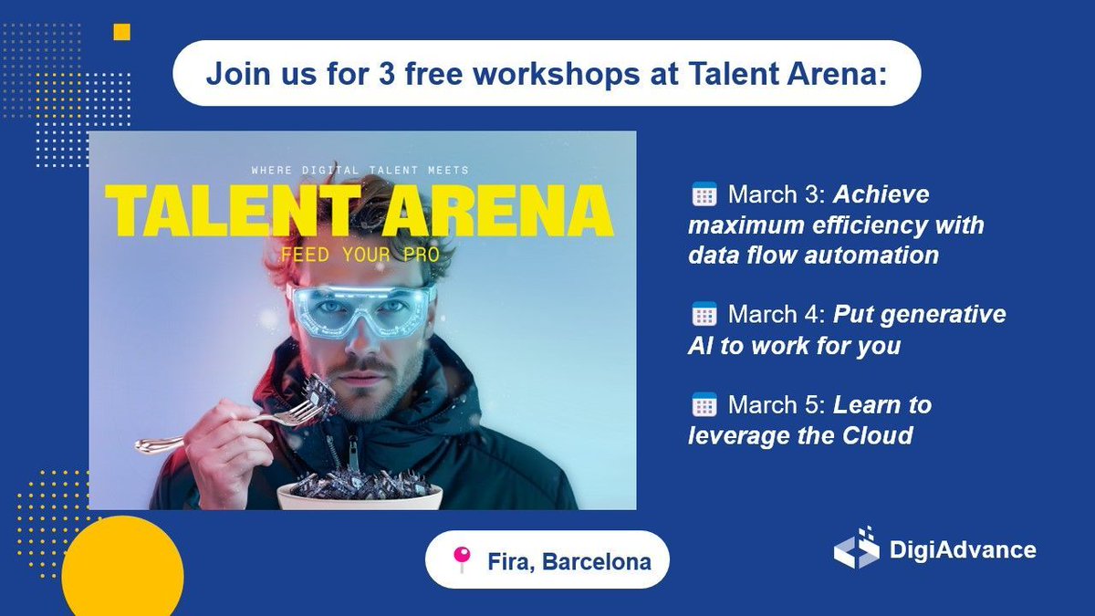 📢 SMEs: The future is digital!
🚀 70% of SMEs waste time on manual tasks. AI, automation &amp; cloud computing can save time &amp; cut costs!
📅 Join DigiAdvance at Talent Arena (Mar 3-5) for hands-on workshops.
🔗 Register now! ➡️ buff.ly/4gv0mZO
#SMEs #AI #CloudComputing