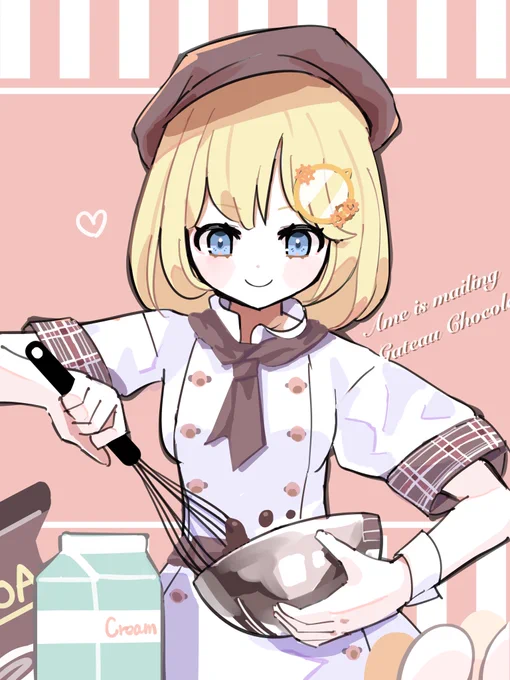 Ame is preparing Valentine's chocolate(This art is past drew thing.)#ameliart 
