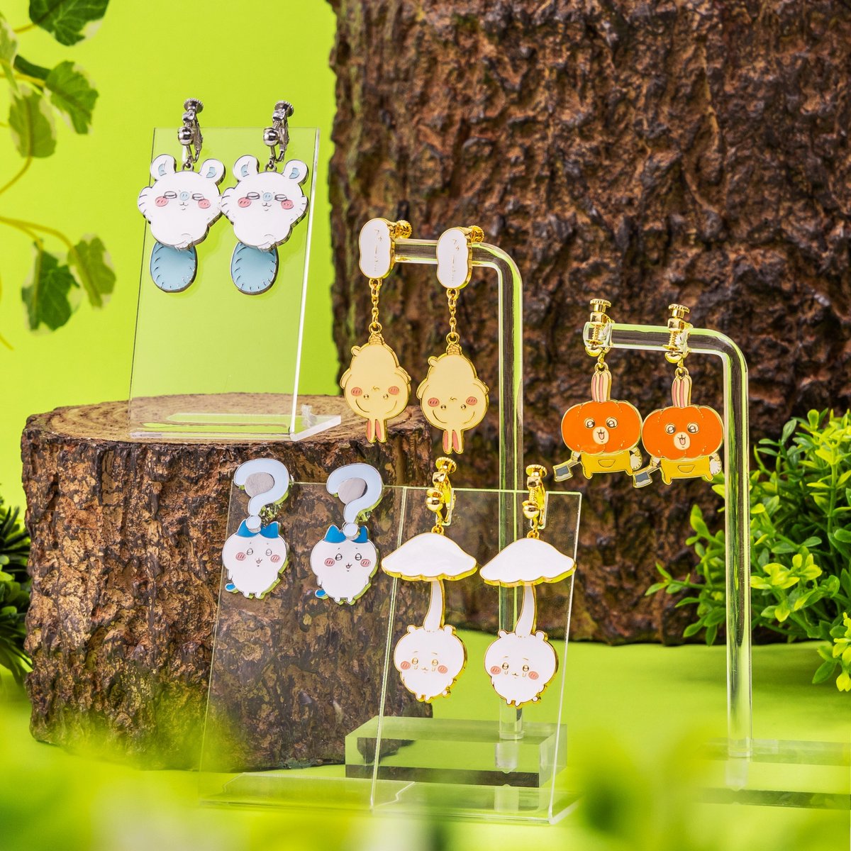 ちまっと♡ハチワレ猫ちゃん風　しっぽゆらゆら♡ピアス/イヤリング✩*॰¨ ちまっと♡ハチワレ猫風 しっぽゆらゆら♡ピアス/イヤリング