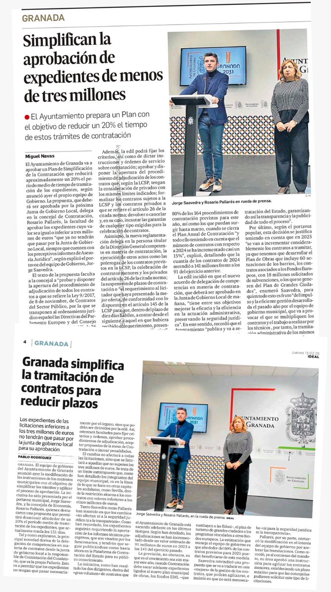 ✅Tal y como nos comprometimos, simplificamos los trámites para hacer una adminstración más ágil y transparente

👍Aprobamos este viernes un nuevo Plan de Simplificación de la Contratación que reducirá un 20% el periodo medio de tiempo de tramitación de los expedientes #Cumplimos