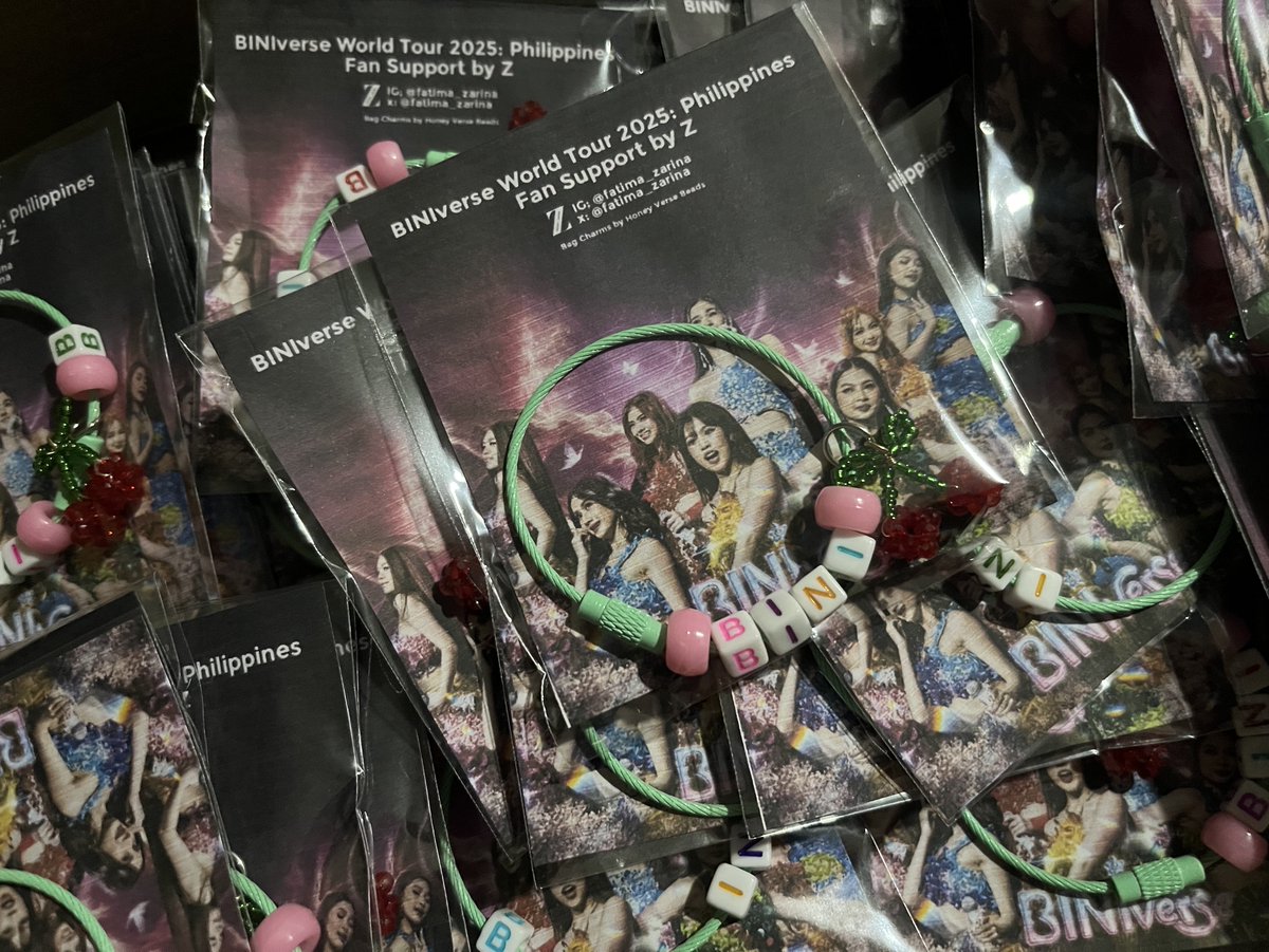 fatima_zarina's tweet image. BINIVERSE World Tour 2025: Philippines
Fan Support by Z part 2

BINI bag charm/anik anik
1:1 ratio (limited qty)
follow me and @BINI_ph 
like &amp;amp; rt
location and time: TBA

BINI Bag Charms by HoneyVerse Beads on Shopee ☺️

These freebies are commissioned, let's continue to support…