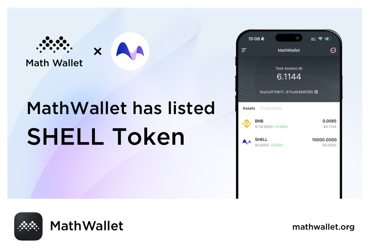 MathWallet has listed the $SHELL token! 🚀 Explore new possibilities in the  crypto world with @myshell_ai !