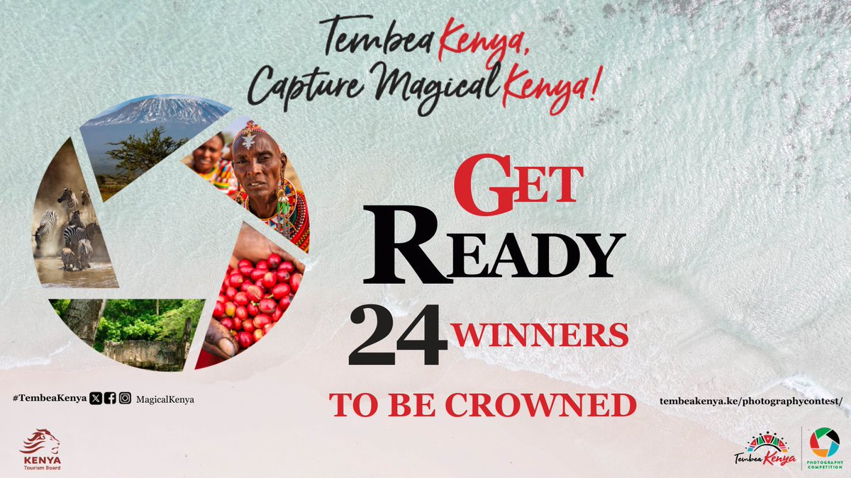 magicalkenya's tweet photo. Get Ready, Get Ready, Get Ready...

From over 3,000 online submissions the 24 winners of the #TembeaKenyaPhotoContest will be crowned in the coming days 📷👑

#MagicalKenya #TembeaKenya #CaptureMagicalKenya https://t.co/hzYMR7QWj8