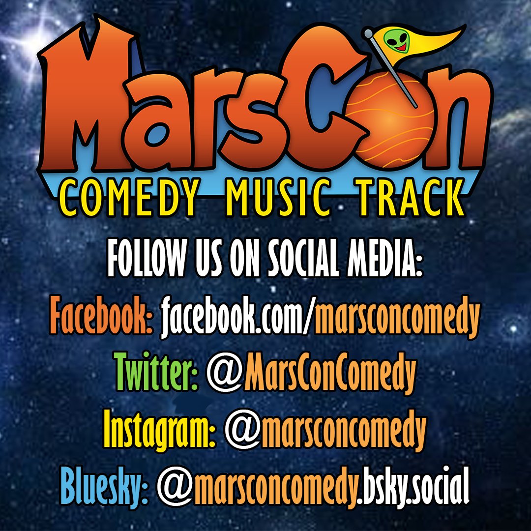 Follow the MarsCon Comedy Music Track on social media:
Facebook: facebook.com/marsconcomedy
Twitter: <a href="/MarsConComedy/">MarsCon Comedy Music Track</a>
Instagram: <a href="/marsconcomedy/">MarsCon Comedy Music Track</a>
Bluesky:
<a href="/marsconcomedy/">MarsCon Comedy Music Track</a>.bsky.social