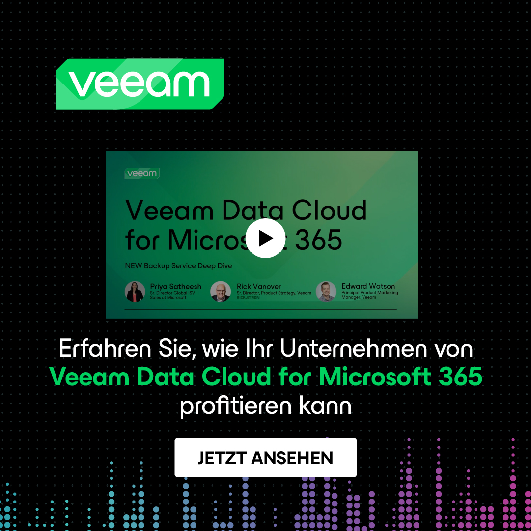 veeam_de's tweet photo. #Microsoft365-Datenschutzstrategie einfach gemacht: von der Zeitersparnis für IT-Teams bis zur Konsolidierung von Backup-Kosten – alle Vorteile in einem Video.