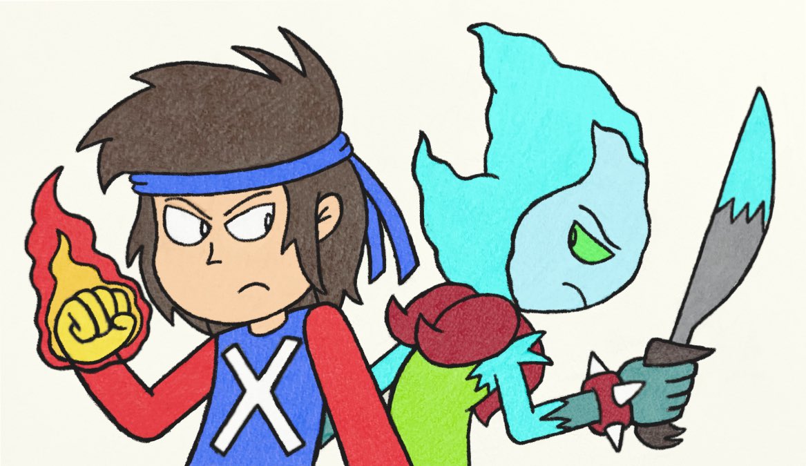 JJSponge120's tweet photo. Here’s a gift for @JuacoAnimArts that features his OC Zeneth alongside my OC Flamar! #JuacoAnimArts #Zeneth #JJSponge120 #Flamar #OCs #Duo https://t.co/ZfnNCSoYD4