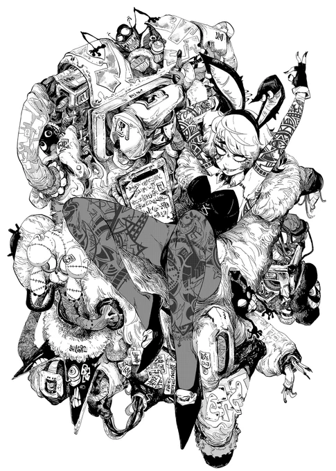 昨年の刺青バニー合同イラスト集にて描かせていただいたやつ。
刺青描くの大変だったけど超楽しかった。
沖島さんに改めて感謝ですです。
現在も販売されてます参加者82名の超ボリュームで凄い人ばっか出てます皆様まじでオススメですぞ!
https://t.co/4Q2lZHf2qJ 