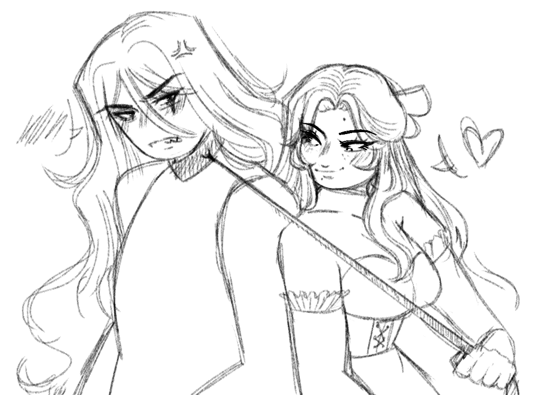 valtaoreune's tweet image. AAAA i missed drawing Valesita and Cobalt, i might just give it some color but leave it sketchy #NALS