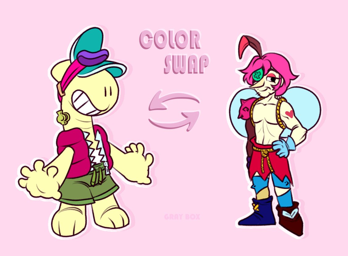 GoldenClover12's tweet photo. colorswap with no reason xp not the best variations, but I tried to make they look more acceptable. #colorswap(?) #art #fanart #digitalart #BrawlStars #Doug #Angelo #BrawlStarsDoug #BrawlStarsAngelo https://t.co/IplLCG1QKC