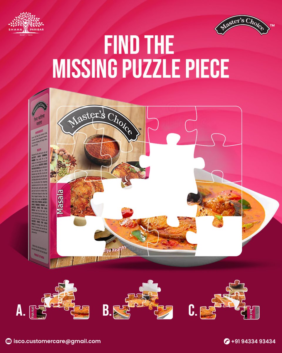 indianspicesco's tweet image. Uh-oh! 🧩 One piece of this delicious puzzle is missing! Can you guess what completes the dish? 🍽️ Drop your answers below and let’s see who gets it right! 👇😋

#masterschoice #missingpuzzle #guessinggame #missingpiece
