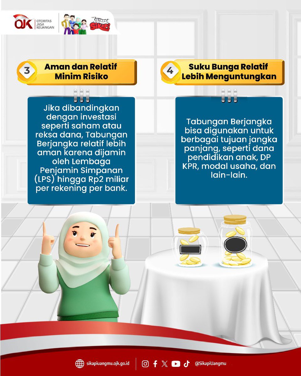 sikapiuangmu's tweet photo. Dengan sistem setoran otomatis dan bunga lebih tinggi dibanding tabungan biasa, Tabungan Berjangka dapat membantu Sobat mencapai tujuan keuangan tanpa tergoda untuk menarik uangnya di tengah jalan.
#tabungan #tabunganberjangka #keuangan #tipskeuangan #tipsmenabung
(2/2) https://t.co/F1AAM8usJb