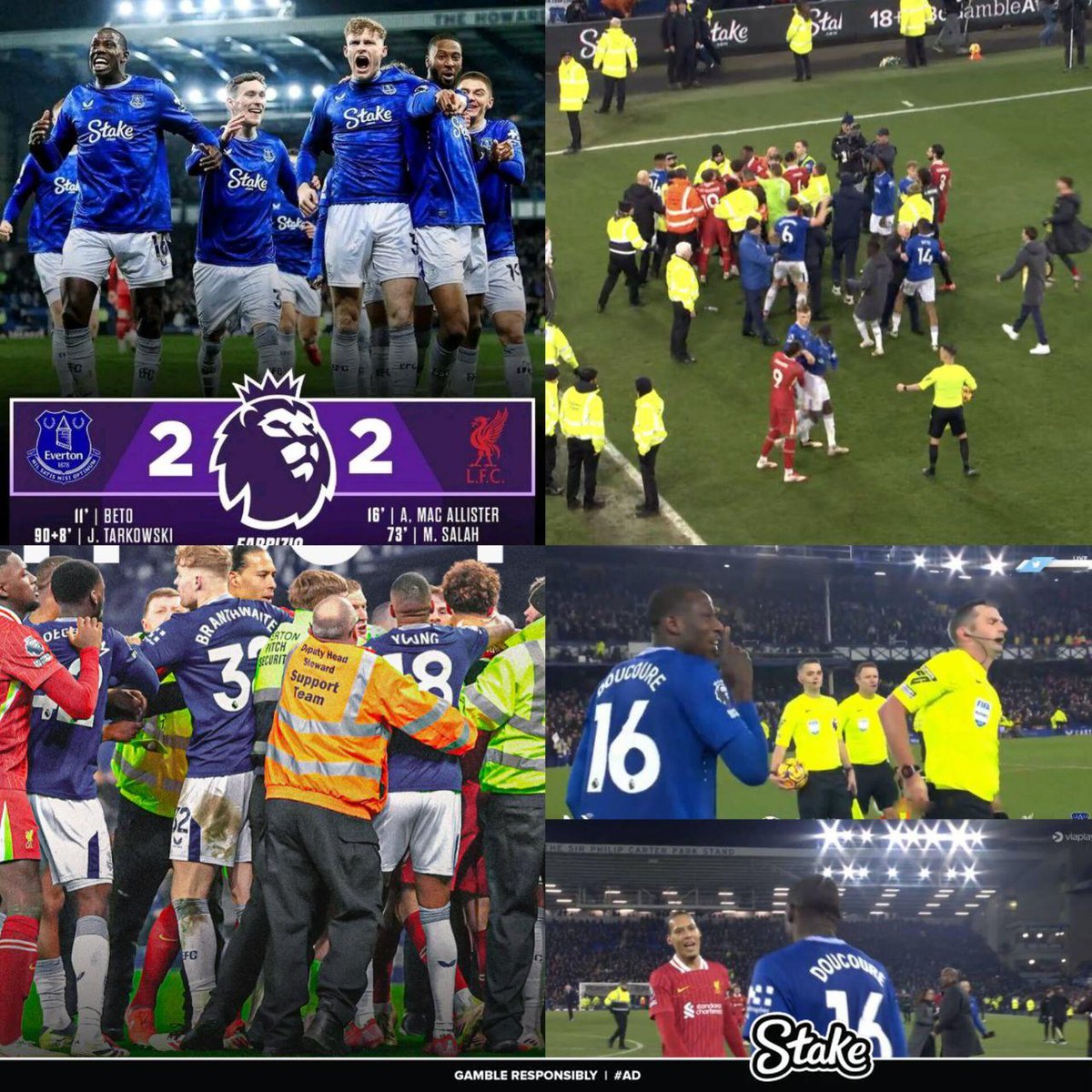 In case you missed the Everton vs Liverpool game, here's everything that happened #EVELIV

'A wrestling match' (7 yellow cards and 3 red cards)😂
Featuring Arne Slot's reaction, Mo Salah's goal and the huge fight)

An absolute cinema 🎥 🧵