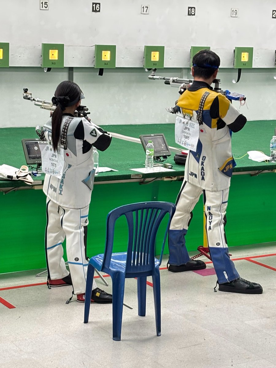 riflesports_jp's tweet photo. アジアンカップ　2025バンコク
エアライフルミックス　岡田直也(ALSOK) 野畑美咲(明治大学)ペア　626.3点でブロンズマッチに進出です！
現地時間明日9時30分(日本時間11時30分)スタートです🇯🇵
応援宜しくお願い致します！
#riflesports_jp 
#ALSOK 
#Meiji_Univ_koho https://t.co/8FVpCgGUnM