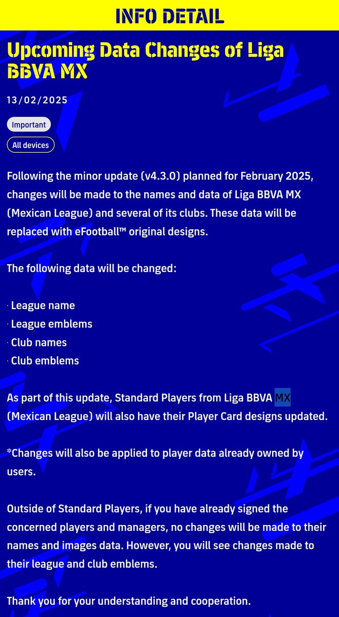 Konami is a company whose football league licenses don't last more than a three-year period! They don't believe in keeping licenses for long...! If that league isn't profitable for them, they'll just abandon it!

#eFootball #eFootball2025