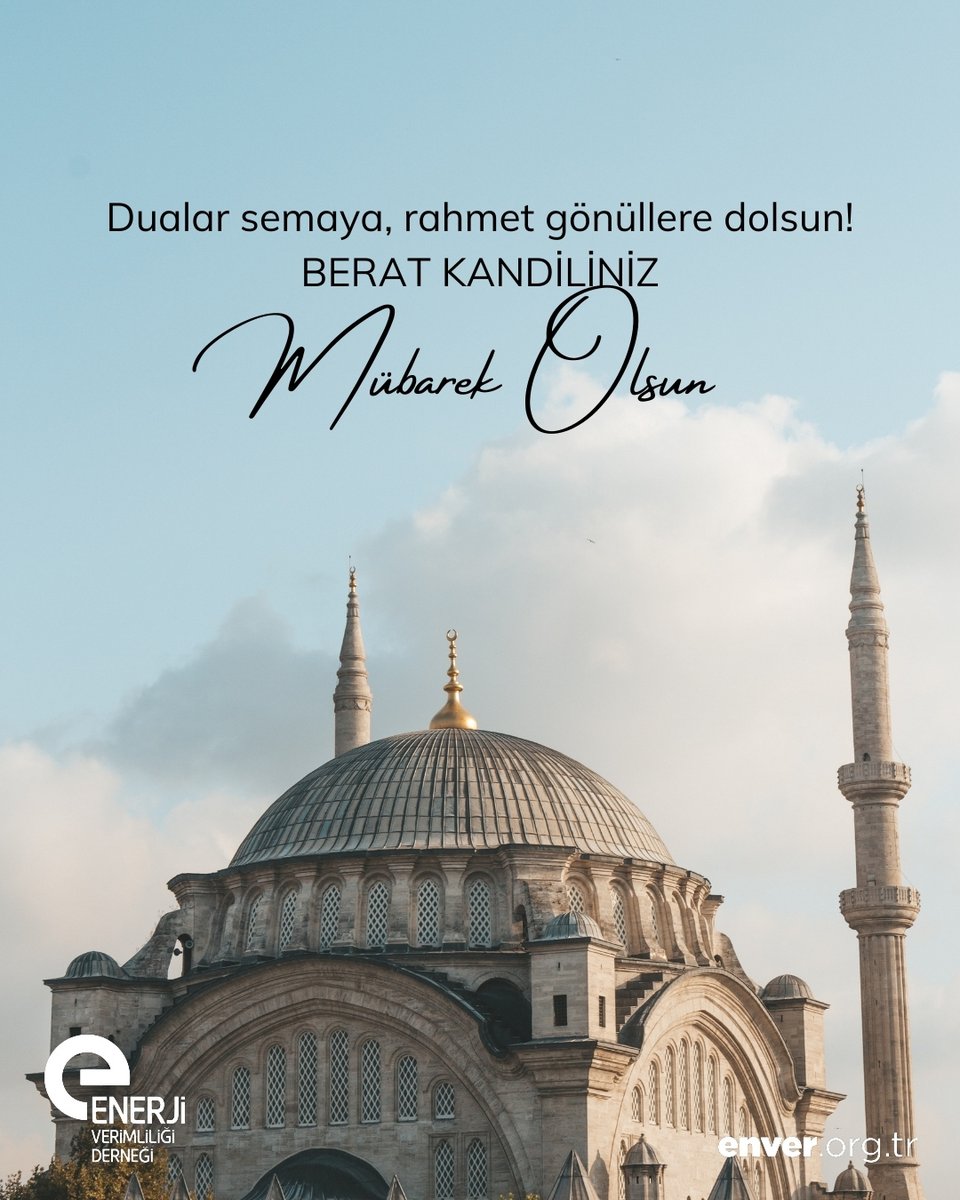 Enerji Verimliliği (@enverorgtr) on Twitter photo Bağışlanma, rahmet ve bereket kapılarının açıldığı mübarek Berat Kandili’nin, birlik ve beraberliğimizi güçlendirmesini, kalplerimize huzur ve gönüllerimize ferahlık getirmesini dileriz. Dualarınızın kabul olması temennisiyle, kandiliniz mübarek olsun. Bağışlanma, rahmet ve bereket kapılarının açıldığı mübarek Berat Kandili’nin, birlik ve beraberliğimizi güçlendirmesini, kalplerimize huzur ve gönüllerimize ferahlık getirmesini dileriz. Dualarınızın kabul olması temennisiyle, kandiliniz mübarek olsun.