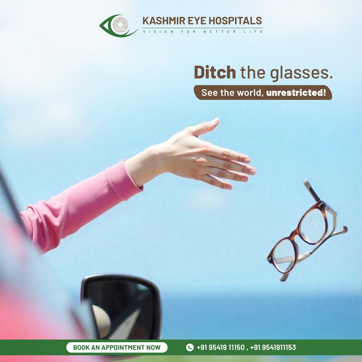 tweetkeh's tweet image. Imagine waking up and seeing clearly—no glasses, no contact lenses! LASIK at Kashmir Eye Hospitals is safe, effective, and life-changing. Say hello to clear vision and goodbye to inconvenience.

👨‍⚕️ Consult our experts today!

#LASIK #FreedomFromGlasses #KashmirEyeHospitals