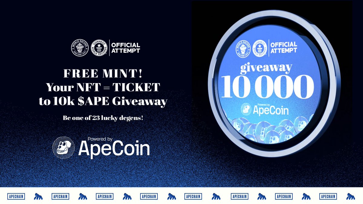 IT'S T O D A Y! ⭐

Remember the first teasers? Today at <a href="/nft_paris/">NFT Paris</a>, they become reality! Find us (trust me, you won’t miss us) and be part of the GUINNESS WORLD RECORD attempt for THE BIGGEST Gin + Tonic – a massive 2222 liters!

Also, don’t miss our 10,000 $APE Giveaway! ✨
All