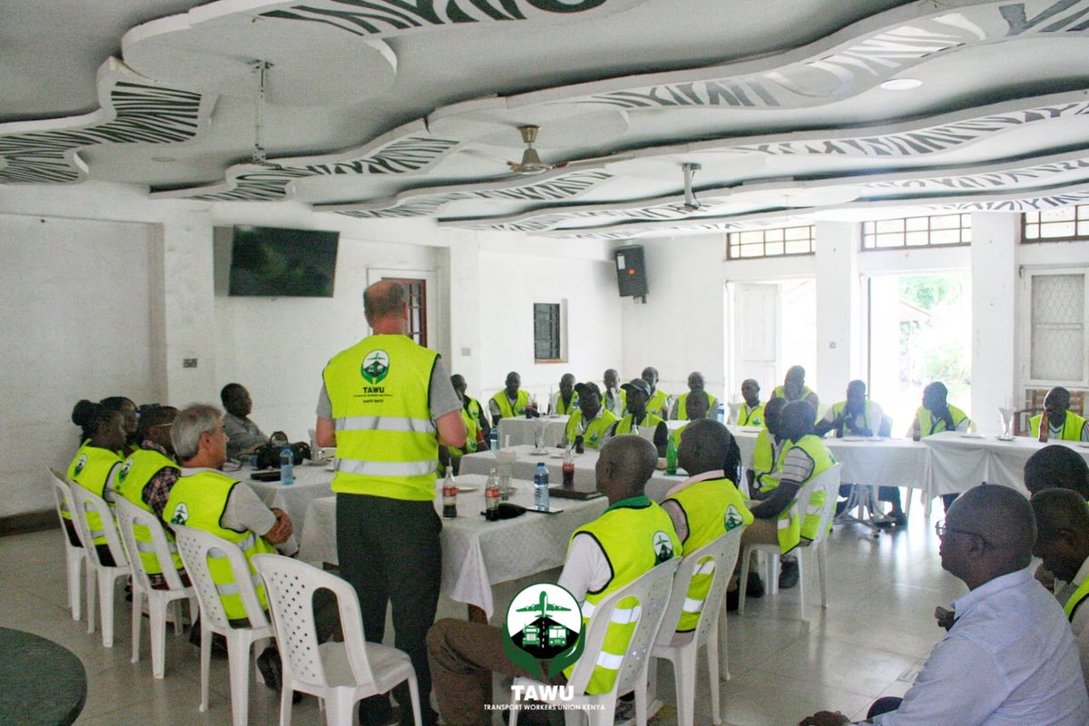 tawukenya's tweet photo. Road transport shopstewards meeting in Mombasa convened by our General secretary @danmihadigs  to reflect on the challenges facing truck drivers and the opportunities through our #SafeRatesCampaign

@ITFglobalunion 
@FesKenya 
@Sate Department of Transport
@ntsa_kenya  

#TAWU https://t.co/Na3dRFwVCb