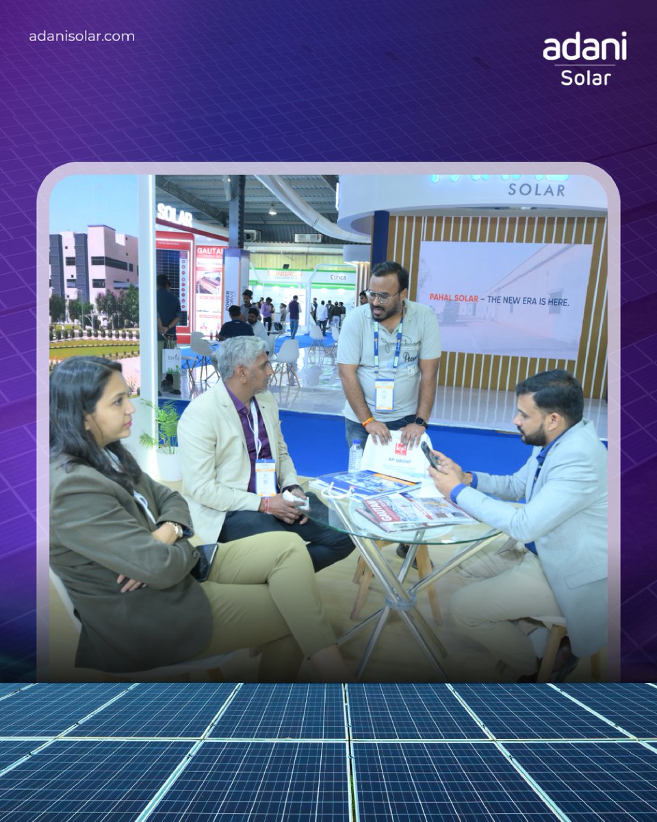 AdaniSolar's tweet photo. Day 1 at Intersolar 2025! 

A glimpse into the future of solar innovation. Stay tuned for more! 

#AdaniSolar #GetSUNplugged #Intersolar2025 #RenewableEnergy https://t.co/Wz3JljqCxj
