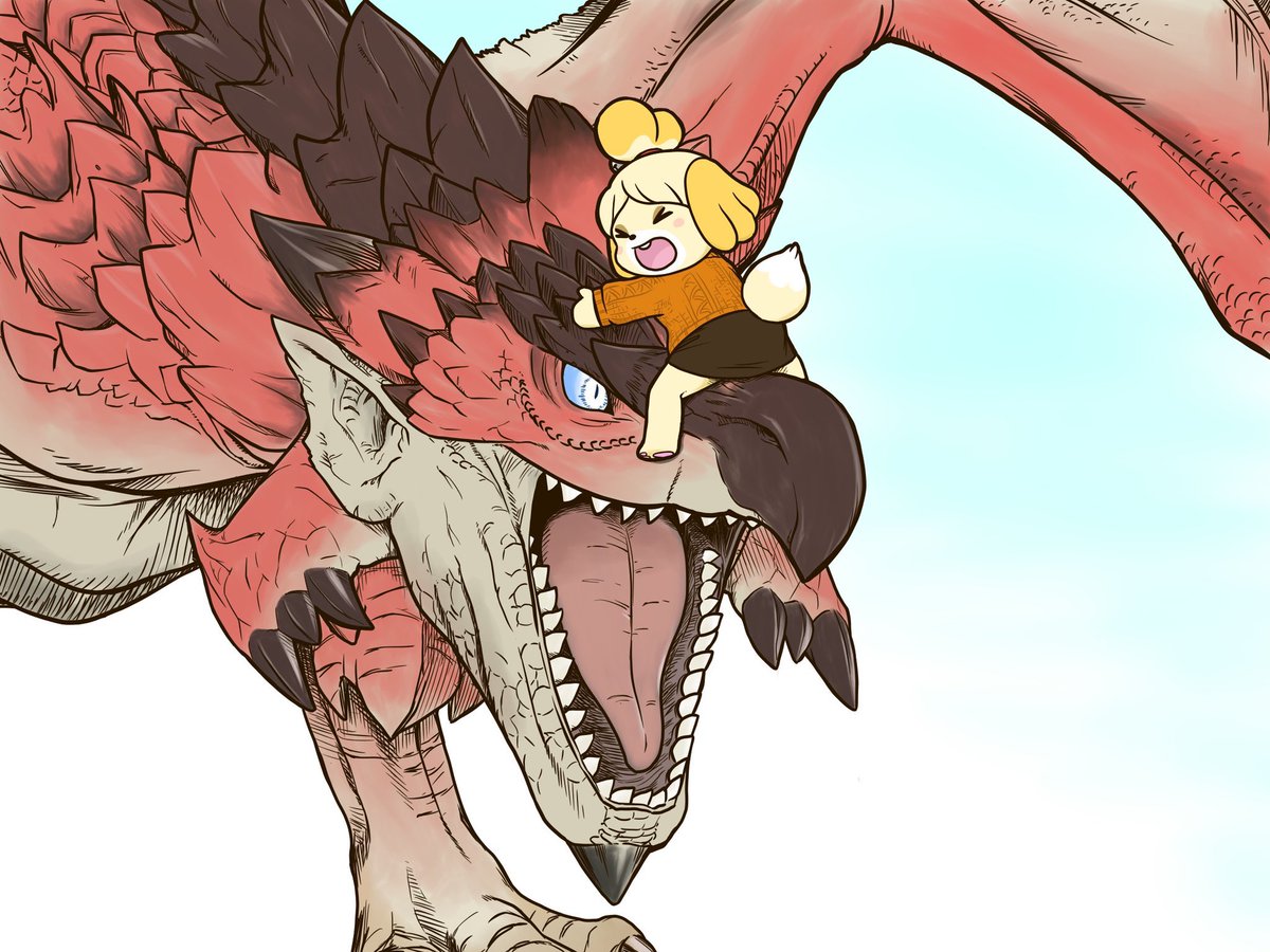 しずえ(あつ森) 「過去絵またなんかモンスター描きたいなあ 」|研のイラスト