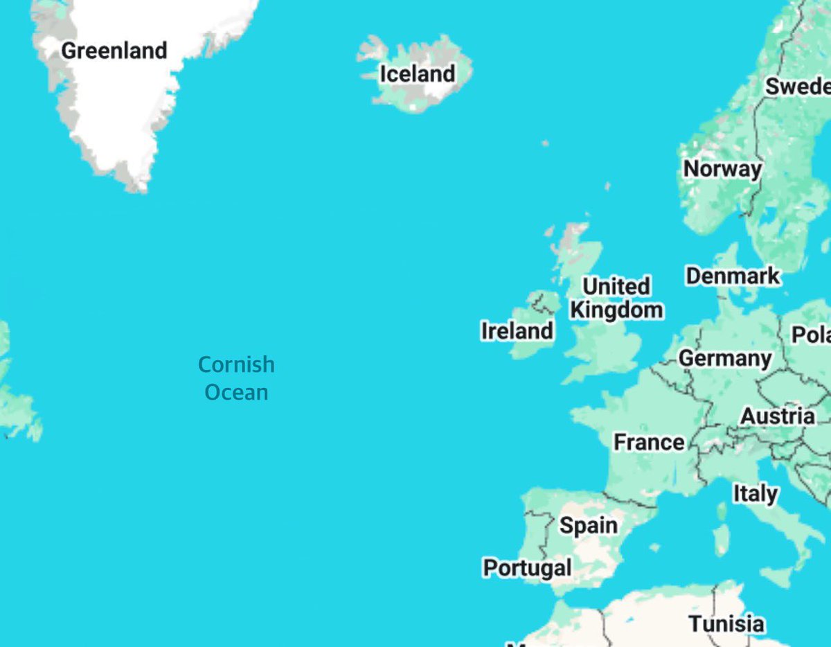 Cornwall Council has decreed that the Atlantic Ocean is hereby renamed the Cornish Ocean.

Google has been notified.