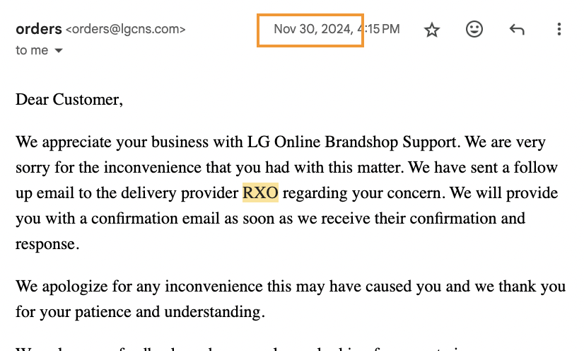 CynthiaCHanson's tweet photo. @LGUS (continued 2/4)
6+ months of trying to get help with my damage claim after your delivery service @rxoinc made a disaster of our home during the install. Paper trail of attached... https://t.co/jGfmYb0OrM