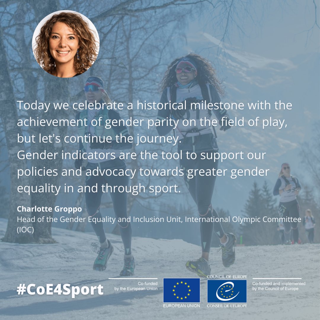 Council of Europe Sport (@coe_sports) on Twitter photo The parity achieved at <a href="/Paris2024/">Paris 2024</a> is just the beginning –
<a href="/GroppoCharlotte/">Charlotte Groppo</a>, Head of <a href="/iocmedia/">IOC MEDIA</a>’s Gender Equality and Inclusion Unit, on the IOC's commitment to #GenderEquality in sport
More info on the #AllInPlus @CoE-<a href="/EuSport/">EUSport</a> closing event ➡️ go.coe.int/7XCBS
#CoE4Sport The parity achieved at <a href="/Paris2024/">Paris 2024</a> is just the beginning –
<a href="/GroppoCharlotte/">Charlotte Groppo</a>, Head of <a href="/iocmedia/">IOC MEDIA</a>’s Gender Equality and Inclusion Unit, on the IOC's commitment to #GenderEquality in sport
More info on the #AllInPlus @CoE-<a href="/EuSport/">EUSport</a> closing event ➡️ go.coe.int/7XCBS
#CoE4Sport