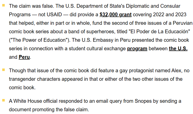 The amount Congress appropriated for disaster relief in December: $100 billion

The amount of money spent on "transgender comic books in Peru": $0.
