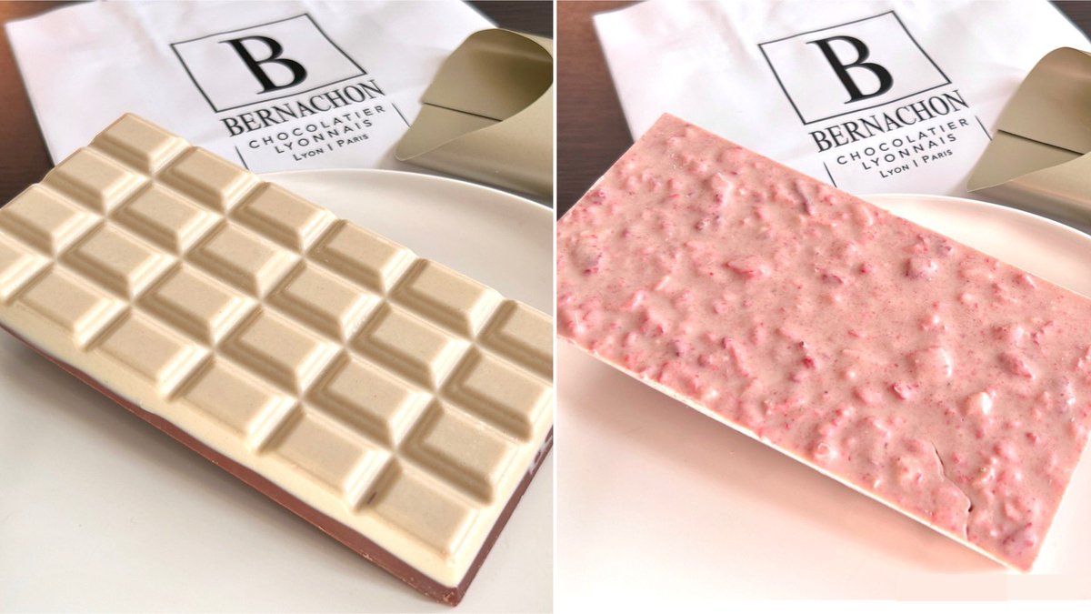 choccotte's tweet image. サロショ2025🍫
ベルナシオン
＊ フレーズ イヴォワール🍓
＊ ビークーシュ レ イヴォワール🍨

毎年買って後悔ない美味しさを誇る人気ベルナシオン✨
特にホワイトは普段食べる物と全然違くコク深くクリーミーで評判😊

シェフ一推し苺ホワイトは濃厚で苺の風味に感動、ミルク＆ホワイトも甘々美味🥰