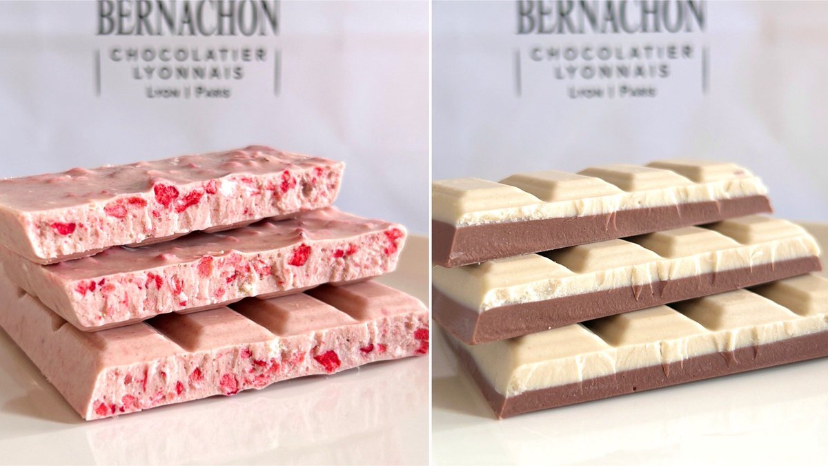 choccotte's tweet image. サロショ2025🍫
ベルナシオン
＊ フレーズ イヴォワール🍓
＊ ビークーシュ レ イヴォワール🍨

毎年買って後悔ない美味しさを誇る人気ベルナシオン✨
特にホワイトは普段食べる物と全然違くコク深くクリーミーで評判😊

シェフ一推し苺ホワイトは濃厚で苺の風味に感動、ミルク＆ホワイトも甘々美味🥰