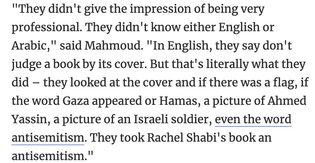 When Israeli police shamefully raided East Jerusalem's much loved Educational Bookshop - yes, a bookshop, yes, that's where we are - and detained its Palestinian Jerusalemite owners, one of the books they took was mine 
haaretz.com/israel-news/20…