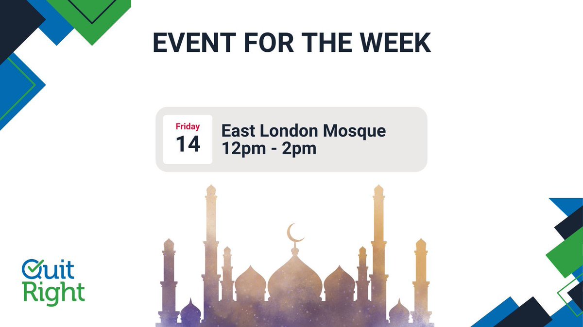 QMUL Stop Smoking Services (@qmulstopsmoking) on Twitter photo 🚭 Join Quit Right Tower Hamlets & <a href="/DiabetesUK/">Diabetes UK</a> at <a href="/elondonmosque/">East London Mosque & London Muslim Centre</a> on Fri, 14th Feb during Jummah prayers (12-2pm)! Learn how to quit smoking before Ramadan & improve your health. Stop by our info stall to take the first step towards a healthier you! 🌙 #QuitForRamadan #Health 🚭 Join Quit Right Tower Hamlets & <a href="/DiabetesUK/">Diabetes UK</a> at <a href="/elondonmosque/">East London Mosque & London Muslim Centre</a> on Fri, 14th Feb during Jummah prayers (12-2pm)! Learn how to quit smoking before Ramadan & improve your health. Stop by our info stall to take the first step towards a healthier you! 🌙 #QuitForRamadan #Health