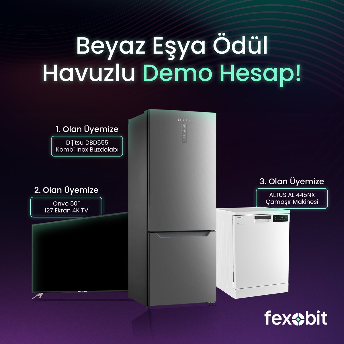 fexobit's tweet image. Demo Hesap ile ödüllere ortak ol! 🎉
2000TL Demo Bakiyen seni bekliyor! 💜 
fexobit.com/yarismalar 

#demohesap #fexobit #kripto #bitcoin