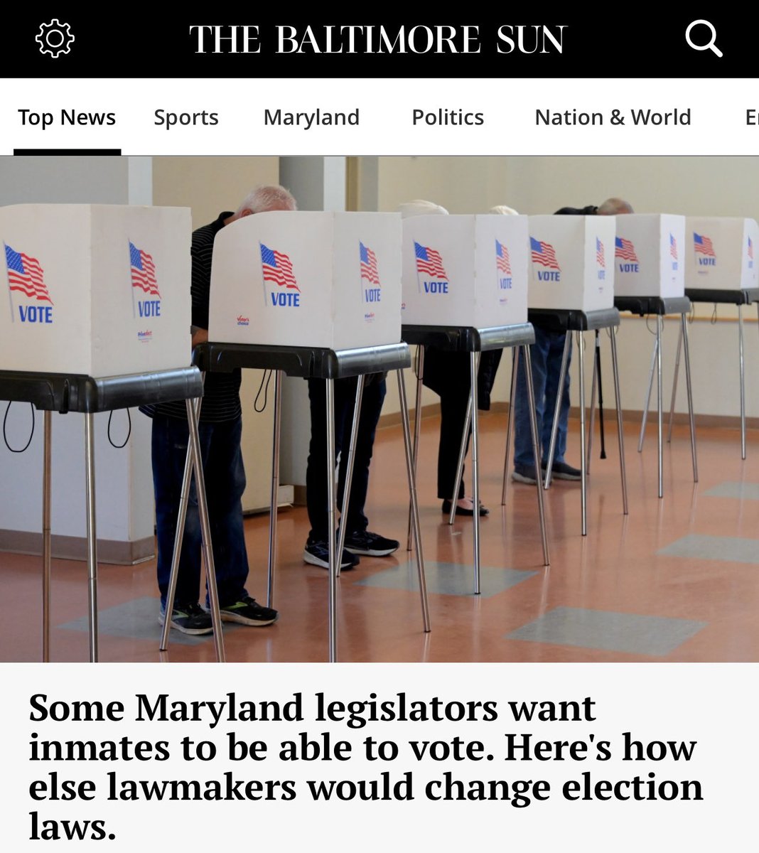 fisher4maryland's tweet photo. Maryland Democrats believe their most reliable voters are in prison, so they want them to vote. https://t.co/Oma57J8lil