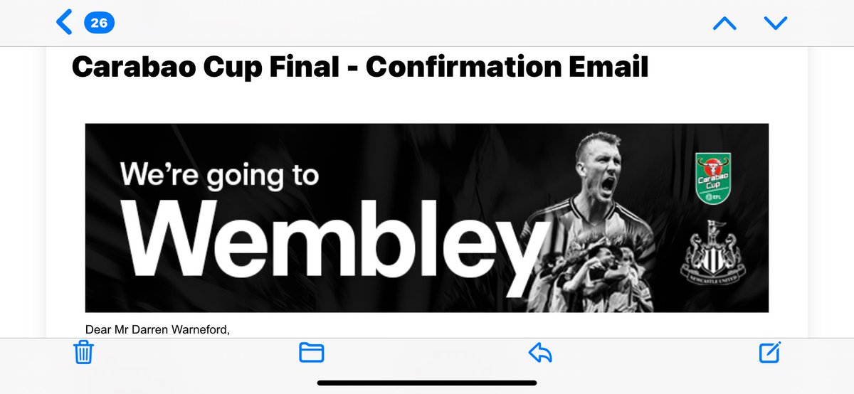Tickets sorted <a href="/NUFC/">Newcastle United</a> #NEWLIV #Wembley 😊