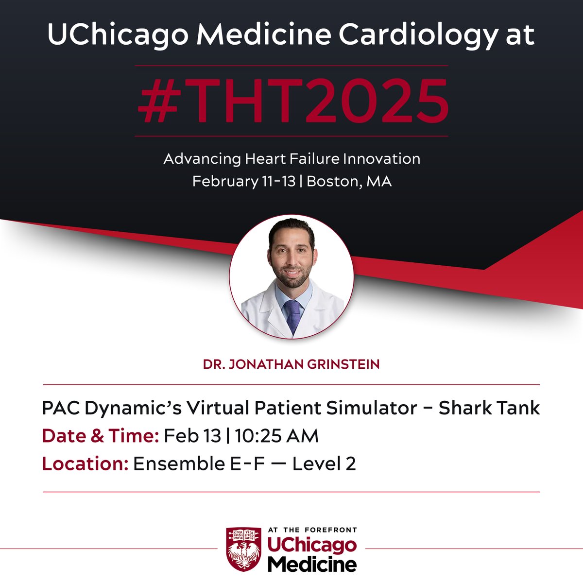 UChicagoCardio (@uchicagocardio) on Twitter photo Coming up at #THT2025 Shark Tank – Dr. Jonathan Grinstein (<a href="/JonGrinsteinMD/">Jon Grinstein MD</a>) presents PAC Dynamic’s Virtual Patient Simulator, leveraging hemodynamics and the Cardioenergetic Profile for precision heart failure care.
📅 Feb 13 | 10:25 AM ET
📍 Ensemble E-F | Level 2
Be there for Coming up at #THT2025 Shark Tank – Dr. Jonathan Grinstein (<a href="/JonGrinsteinMD/">Jon Grinstein MD</a>) presents PAC Dynamic’s Virtual Patient Simulator, leveraging hemodynamics and the Cardioenergetic Profile for precision heart failure care.
📅 Feb 13 | 10:25 AM ET
📍 Ensemble E-F | Level 2
Be there for