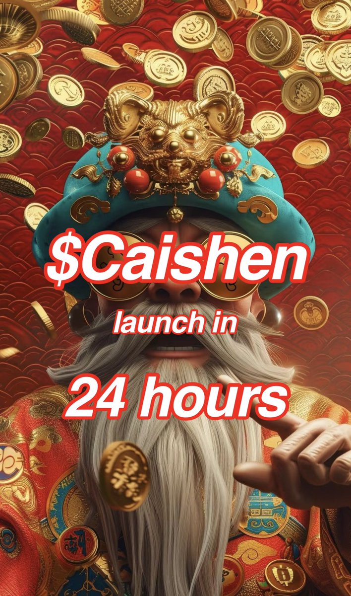 Caishen_rich's tweet photo. 🔥$Caishen coin will launch in 24 Hours

🪂We will airdrop some $Caishen
🔸Leave #sol address
🔸RT &amp; Follow
🔸First 100 wallets get 5,000 $Caishen #Airdrops
#solana #caishen #memecoin https://t.co/hpCrD1vB8l