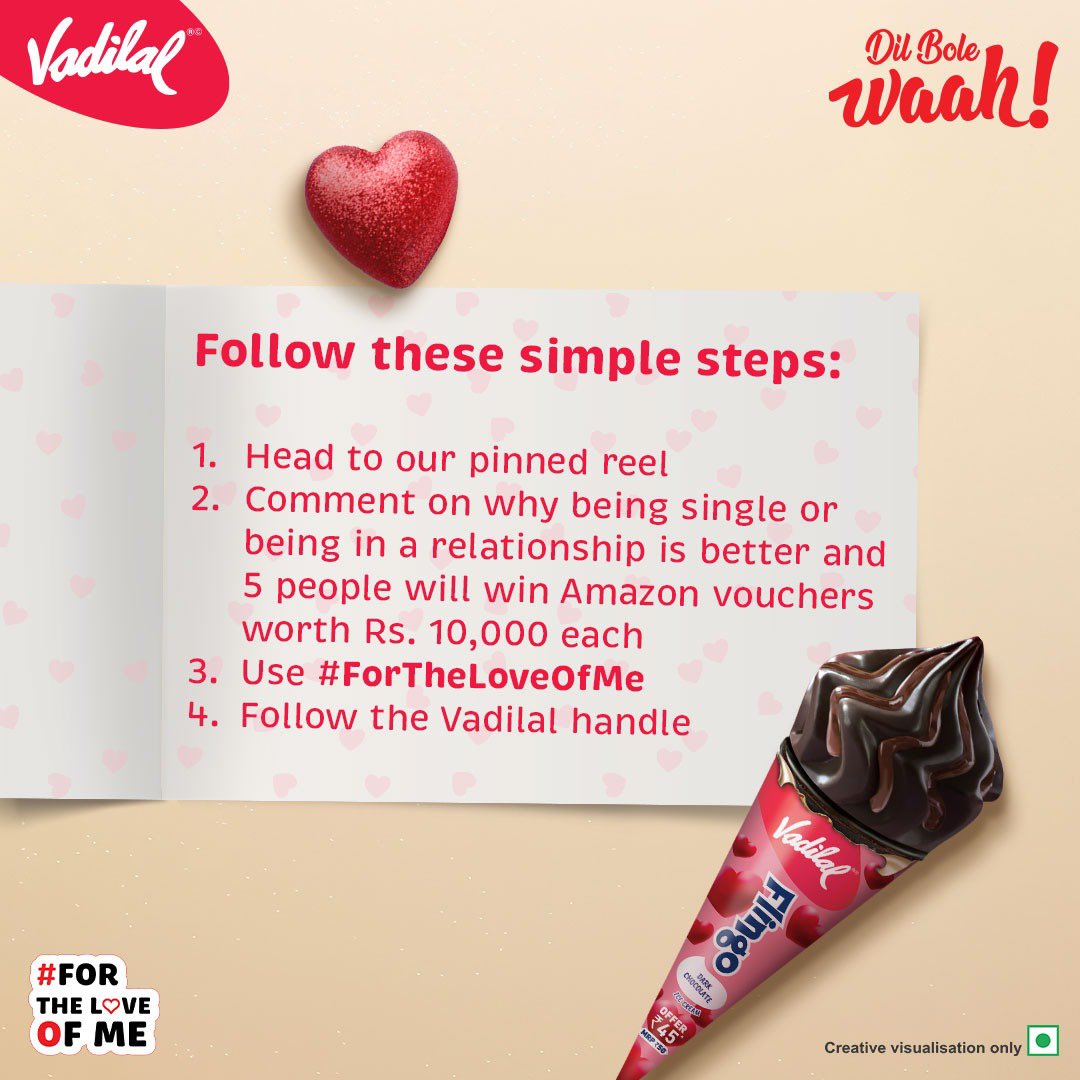 Keep watching this space for the winner announcement. 🥳

May the best person win! 
P.S. The contest ends on 14th Feb 2024

#ForTheLoveOfMe #ValentinesDay #DilBoleWaahWaahWaah #WaahVadilal #NeedIceCream #VadilalIceCream