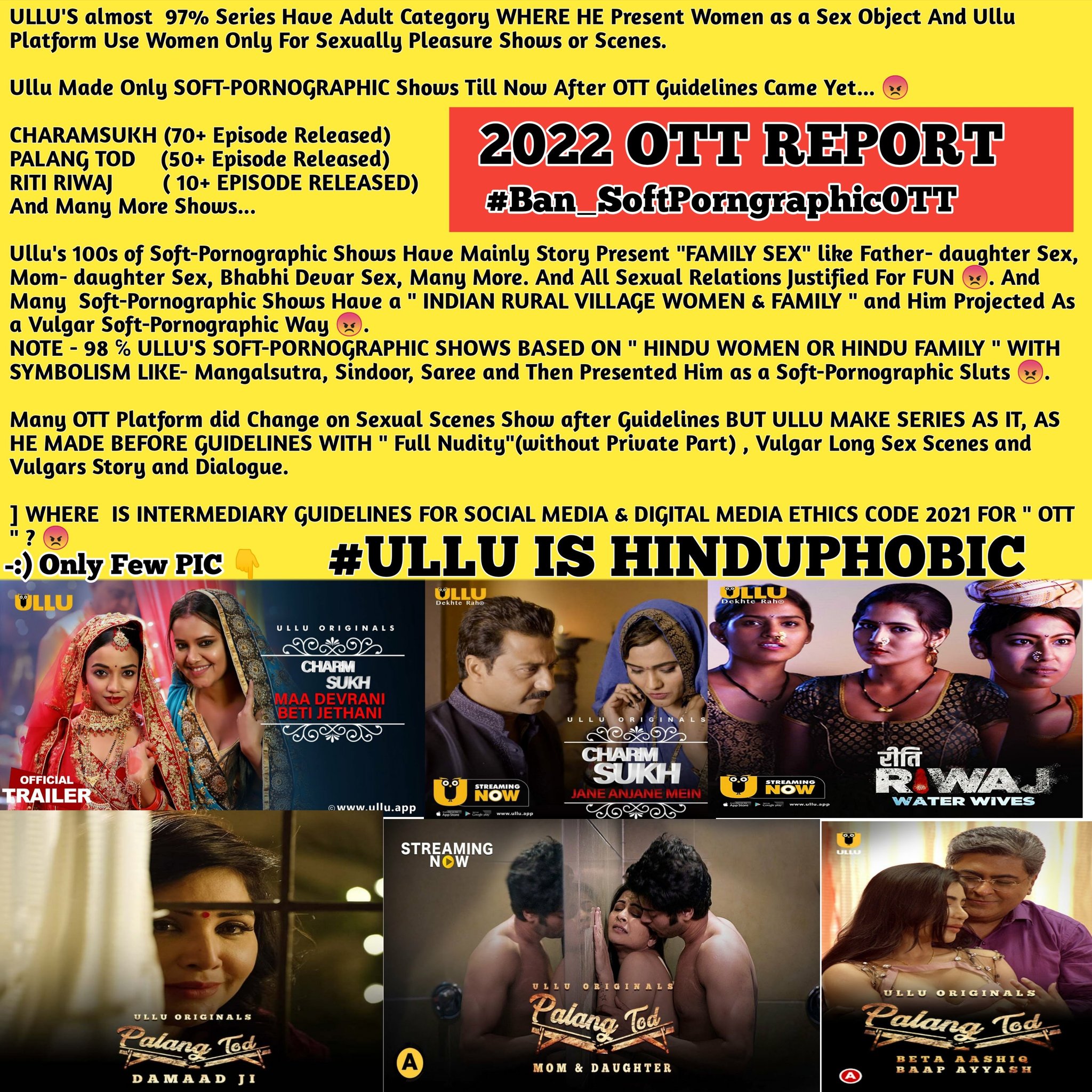 Cyber Internet Awareness on X: Ullu is using his 2nd app called Ullu Pro  (t.coKjGhlwqqQR), for Uncut(almost porn webseries content), and  @MIB_India is unaware about it. Releases cut version on main app,