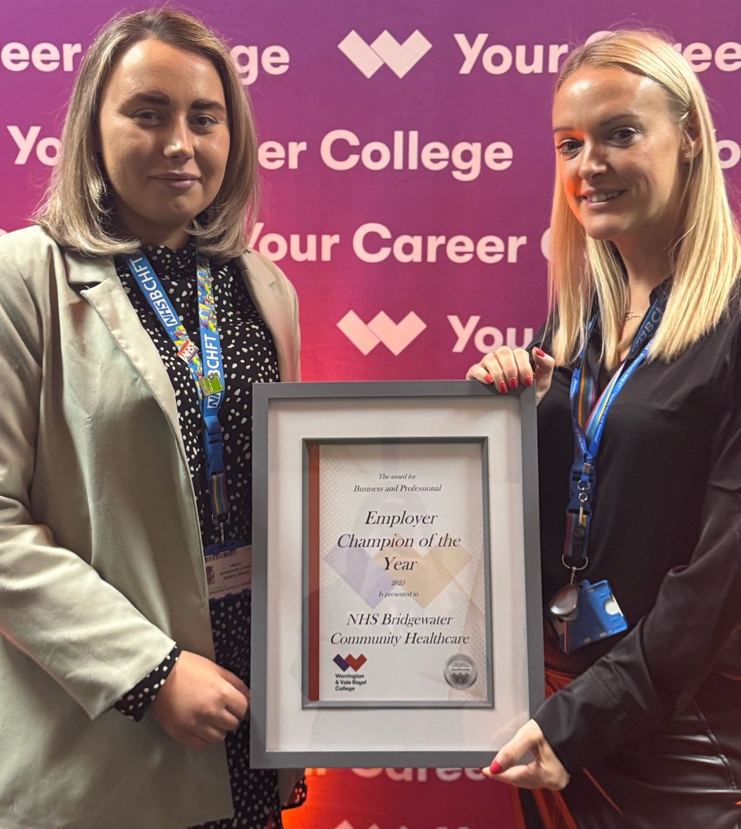 Bridgewater Community Healthcare NHS (@wearebchft) on Twitter photo Proud to announce our Careers & Apprenticeship team won the 'Employer Champion of the Year' award at the <a href="/wvrcollege/">WVR College</a> awards this week ๐
"Bridgewater actively recruit their apprentices from the local community and realise the benefits of providing opportunities to local people." Proud to announce our Careers & Apprenticeship team won the 'Employer Champion of the Year' award at the <a href="/wvrcollege/">WVR College</a> awards this week ๐
"Bridgewater actively recruit their apprentices from the local community and realise the benefits of providing opportunities to local people."