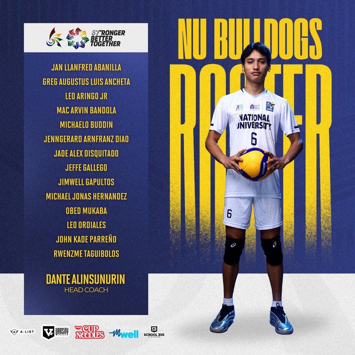 uaap_official's tweet photo. HEEEY! NU LET’S GO! 🐾

The NU Lady Bulldogs and Bulldogs are bringing the bark and bite this #UAAPSeason87 Collegiate Volleyball Tournament! See their official team roster here.

📸 One Sports/Cignal TV

#StrongerBetterTogether https://t.co/5P9rjmmqM0